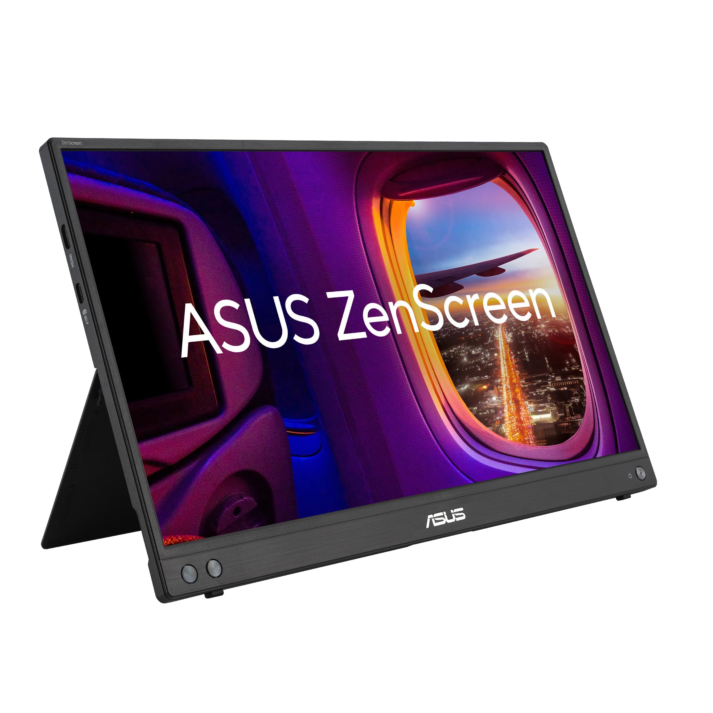 ASUS ZenScreen 16” (15.6 inch viewable) 1080P USB-C Portable Monitor (MB16AHV) - Full HD, IPS, Blue Light Filter, Anti-glare, Mini HDMI, Kickstand, Tripod Mountable, Protective Sleeve, 3 year warranty