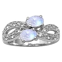 Nevermore Morrigan Design 925 Sterling Silver 1.20 Ctw Moonstone Anxiety Ring