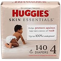 Huggies Size 4 Diapers, Skin Essentials Baby Diapers, Size 4 (22-37 lbs), 140 Count (2 Packs of 70)