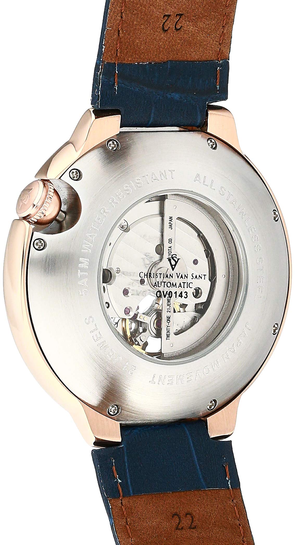 Christian Van Sant Men's CV0143 Cyclone Automatic Analog Display Quartz Blue Watch