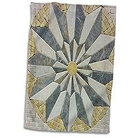 3D Rose Pale Gray and Yellow Starburst Mosaic TWL_35008_1 Towel, 15