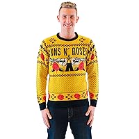 Guns N’ Roses Text and Logo Adult Mustard Ugly Christmas Sweater