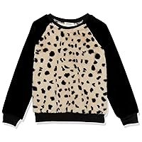 Speechless Girls' Faux Fur Cheetah Sweatshirt