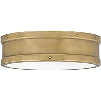 Quoizel QF5224WS Ahoy Interior Lighting Industrial Metal Drum Flush Mount Ceiling Light, Integrated LED 25 Watts, 4