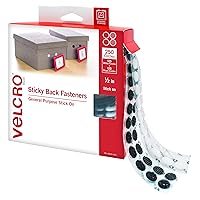 VELCRO Brand Dots with Adhesive | 250 Sets White and Black Assorted | Preschool Classroom Must Haves | Sticky Back Circles Perfect for Teachers | 1/2 Inch Round Tape (VEL-40031-USA)