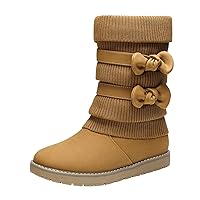 DREAM PAIRS Girl's Winter Snow Boots Faux Fur Lined Mid Calf Shoes