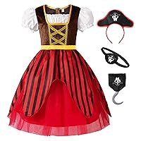 ReliBeauty Girls Pirate Dress Sea Buccaneer Costume