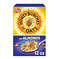 Honey Bunches of Oats with Almonds Breakfast Cereal, Honey Cereal with Granola Clusters and Sliced Almonds, 12 OZ Box