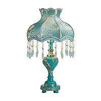 Green Table Lamp, Romantic Warm Princess Living Room Personality Luxury Creative Simple Hotel Bedroom Bedside Lamp Eye-Protecting Study Desk Reading Lamping (Green 3)