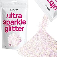 Hemway Premium Ultra Sparkle Glitter Multi Purpose Metallic Flake for Arts Crafts Nails Cosmetics Resin Festival Face Hair - Mother of Pearl Iridescent - Fine (1/64