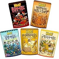 [Official Gilim HBAF] 5 Flavors Almonds Caramel Pretzel 120g, Hot Spicy Chicken 120g, Baked Corn 120g, Laver 120g, Honey Butter 120g, Healthy Korean Almond Nutritious Snack Gift Party Mix