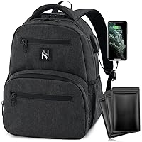 Mini Smell Proof Backpack With Lock For Men/Women USB & Headphone Port (Dark Grey)
