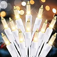 Christmas Lights Clear White 300 Count Incandescent Lights UL Certified Connectable Christmas Tree Lights with White Wires for Indoor Outdoor Xmas, Wedding, Holiday, Party, Home Decorations