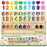 Montessori Toys 3+ Year Old, Magnetic Color and Number Maze, Shape Sorting Toys for Toddlers, Learning Educational Counting Matching Toys for Preschoolers