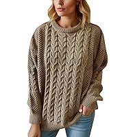 Ugly Christmas Sweaters for Women Crew Neck Snowflake Graphic Ribbed Knit Pullover Relaxed Plus Sizewomens Sweaters