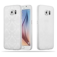 – Mandala Hard Cover Slim Case Works with Samsung Galaxy S6 (NOT Works with Edge) Paisley Henna - Etui Skin Protection Bumper in White-Transparent