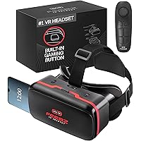 VR Headset for iPhone & Android + Android Remote - for Kids | with Links to 3D VR Videos + VR Games for Android | Virtual Reality Goggles Set for Phones 4.5