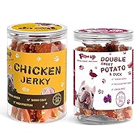 Chicken Jerky & Duck Wrapped 2 Sweet Potatoes, Dog Treats, Grain Free,12.5 oz+125oz