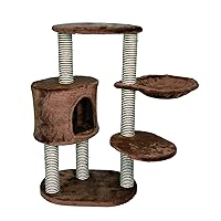 TRIXIE Moriles Brown Cat Tower with Scratching Posts, Condo, Hammock, Padded Platform, cream, Medium (17 x 24 x 39 in.)