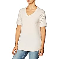 Fruit of the Loom Women's Essentials All Day Elbow Length V-Neck T-Shirt