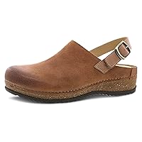 Dansko Women's Merrin Sling-Back Mule Clog - Dual Density Cork/EVA Midsole and Lightweight Rubber Outsole Provide Durable and Comfortable Ride on Patented Stapled Construction