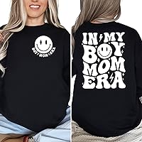 In My Boy Mom Era Black Graphic Tees for Women | Mama Shirt | Gift For Mother's Day | Sizes XS-4XL and Plus Size (XXL)