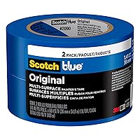 Scotch Painter's Tape Original Multi-Surface Painter's Tape, Blue, Paint Tape Protects Surfaces and Removes Easily, Multi-Surface Painting Tape for Indoor and Outdoor Use, 1.41 in x 60 Yards, 2 Rolls