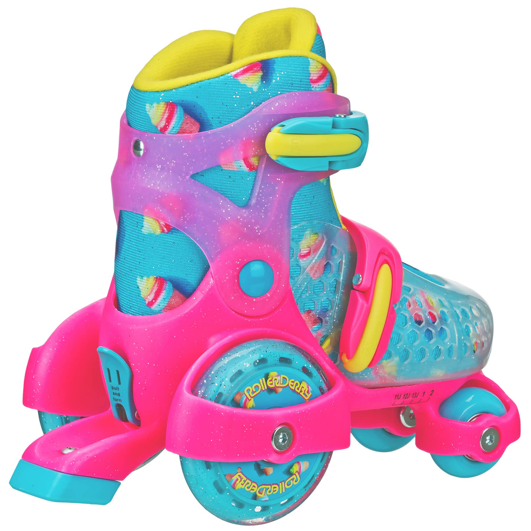 Roller Derby Fun Roll Adjustable Roller Skates for Beginners, Boys & Girls Medium (11-2)