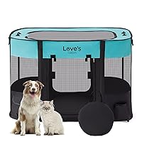 Love's cabin Pet Puppy Dog Playpen, Medium Dog Tent Crates Cage Indoor/Outdoor, Portable Exercise Playpen for Dog and Cat, Foldable Pop Up Dog Kennel Playpen with Carring Case (M, Green)