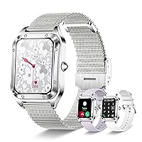 Iaret Smart Watch for Women (Call Receive Dial), Smart Watches for Android iOS Phones Smartwatch with AI Voice Control Heart Rate Sleep Monitor Pedometer Waterproof Activity Tracker Silver
