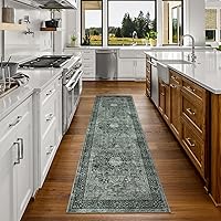 DECOMALL Maila Washable Runner Rug, Traditional Long Rugs, Vintage Distressed Foldable Carpet for Hallway Kitchen, 2'6