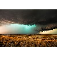 Storm Photography Print (Not Framed) Picture of Supercell Thunderstorm Over Open Prairie on Spring Day in Texas Weather Wall Art Nature Decor (4