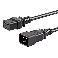 StarTech.com 10ft (3m) Heavy Duty Extension Cord, IEC 320 C19 to IEC 320 C20 Black Extension Cord, 15A 250V, 14AWG, Heavy Gauge Power Extension Cable, HeavyDuty AC Power Cord, UL Listed (PXTC19201410)