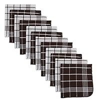 DII Waffle Weave Kitchen Collection, 100% Cotton, Dishcloth Set, Mocha Brown 12 Piece