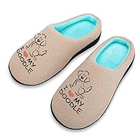 I Love My - Goldendoodle Women's Knitted Cotton Slippers Soft Comfort Warm House Casual Shoes
