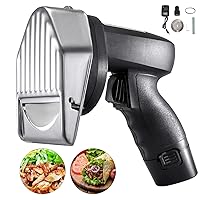 VEVOR Cordless Shawarma Knife 110V Stainless Steel Professional Turkish Kebab Slicer 2800 RPM Wireless Commercial Gyro Cutter with Two 3.93/100mm Blades 0-8mm Adjustable Thickness