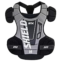 STX Shield 200 Lacrosse Goalie Chest Protector, Black/Gray, Small
