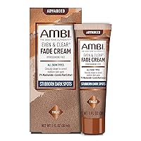 Ambi Even & Clear Advanced Fade Cream, Hydroquinone-free, Hyperpigmentation Treatment, Stubborn Dark Spot Corrector, Results In As Little 2-3 Weeks, Niacinamide, Licorice Root Extract, PHA, 1 Fl Oz