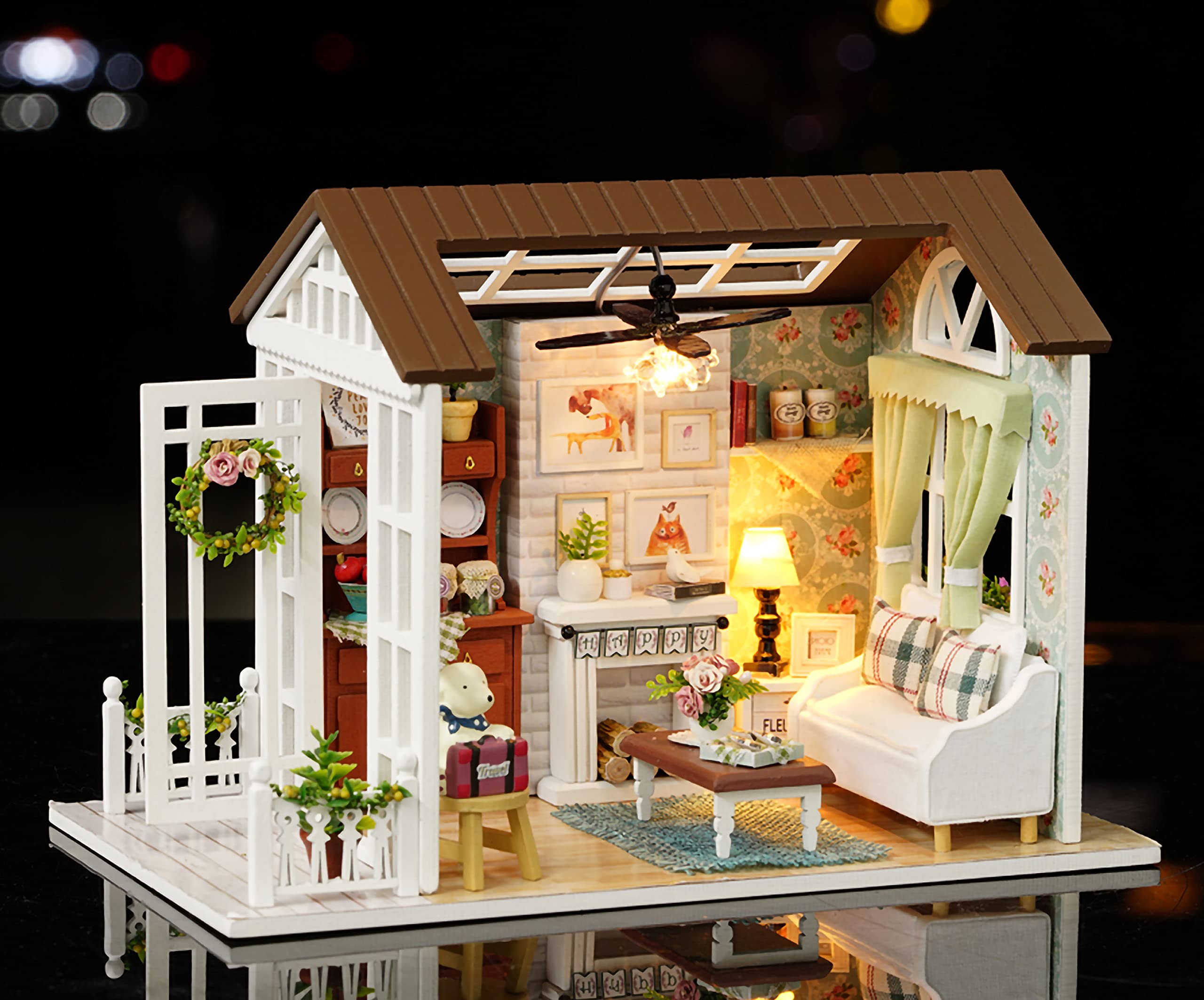 DIY Miniature Dollhouse Kit with Music Box Rylai 3D Puzzle Challenge for Adult Kids Xmas Gifts Z008