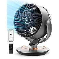 16 Inch 25dB Quiet Smart Fans for Bedroom, DC Room Fan with Remote, 120°+90° Omni-Directional Oscillating Fan, 6 Modes, 9 Speeds, 12H Timer, Alexa/Google/WiFi/Voice Control, Silver, Oversize