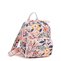 Vera Bradley Cotton Mini Backpack Purse, Paradise Coral