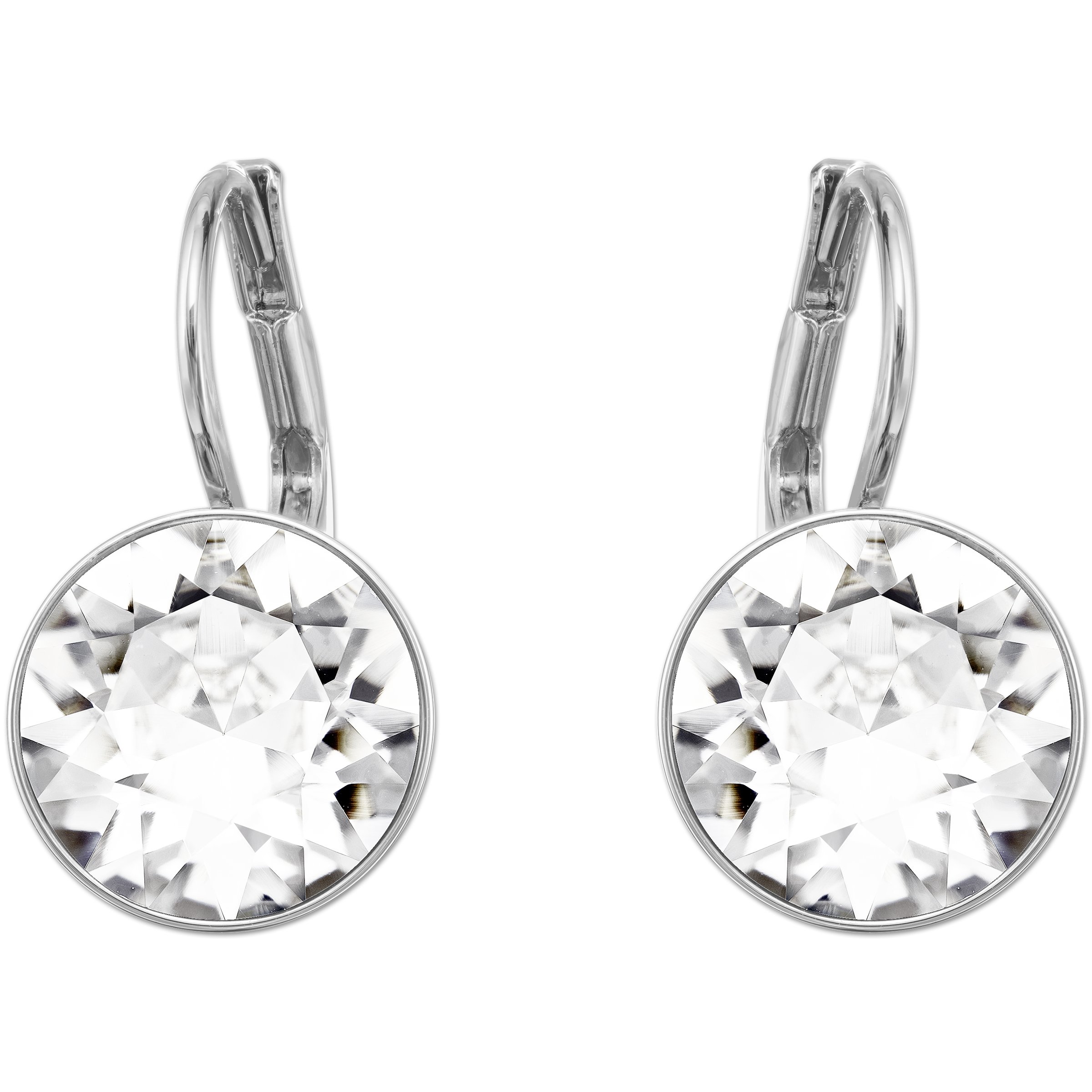 Swarovski Authentic Bella Rhodium Plated Charming White Pierced Mini Earrings