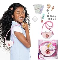 Style Collection Girls Purse Pretend Play Chic Petite Bag E - Mini Soft Vinyl Handbag for Girls with 5+ Accessories for Girls Ages 3 and Up