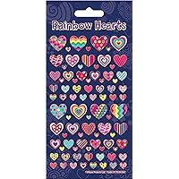 01.70.04.056 Rainbow Hearts Sparkly Reusable Stickers, Multicoloured, 19.5cm x 9.5cm