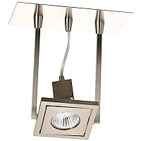1271 SN 1-Light Wall/Ceiling Fixture Square Collection, Satin Nickel Finish