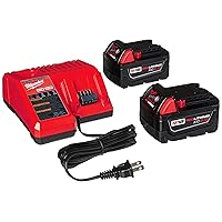 Milwaukee 48-59-1850 M18 RED LITHIUM XC 5.0 Ah Batteries (2) + 48-59-1812 M12 and M18 Multi Voltage Charger kit Milwaukee 48-59-1850 M18 RED LITHIUM XC 5.0 Ah Batteries (2) + 48-59-1812 M12 and M18 Multi Voltage Charger kit