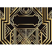 BELECO 10x8ft Fabric Gatsby Photography Backdrop Great Black and Gold Golden Banner Roaring 20s Gatsby Theme Party Decorations Children Adults Birthday Backdrop Party Supplies Kids Photo Props