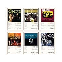 The Doors Poster Rock Band Posters for Room Aesthetic Album Cover HD Bedroom Music Decor Art Set of 6, 8in x 12in, Unframed