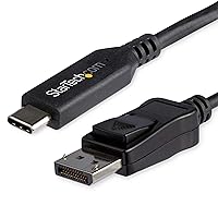 StarTech.com 3.3ft/1m USB C to DisplayPort 1.4 Cable - 8K/5K/4K USB Type-C to DP 1.4 Alt Mode Video Adapter Converter - HBR3/HDR/DSC - 8K 60Hz DP Monitor Cable - USB-C/Thunderbolt 3 (CDP2DP141MB)