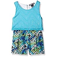 Limited Too Girls' Denim Sleeveless Top and Patterned Short Romper